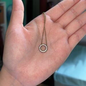 Pandora Gold and White Circle Necklace